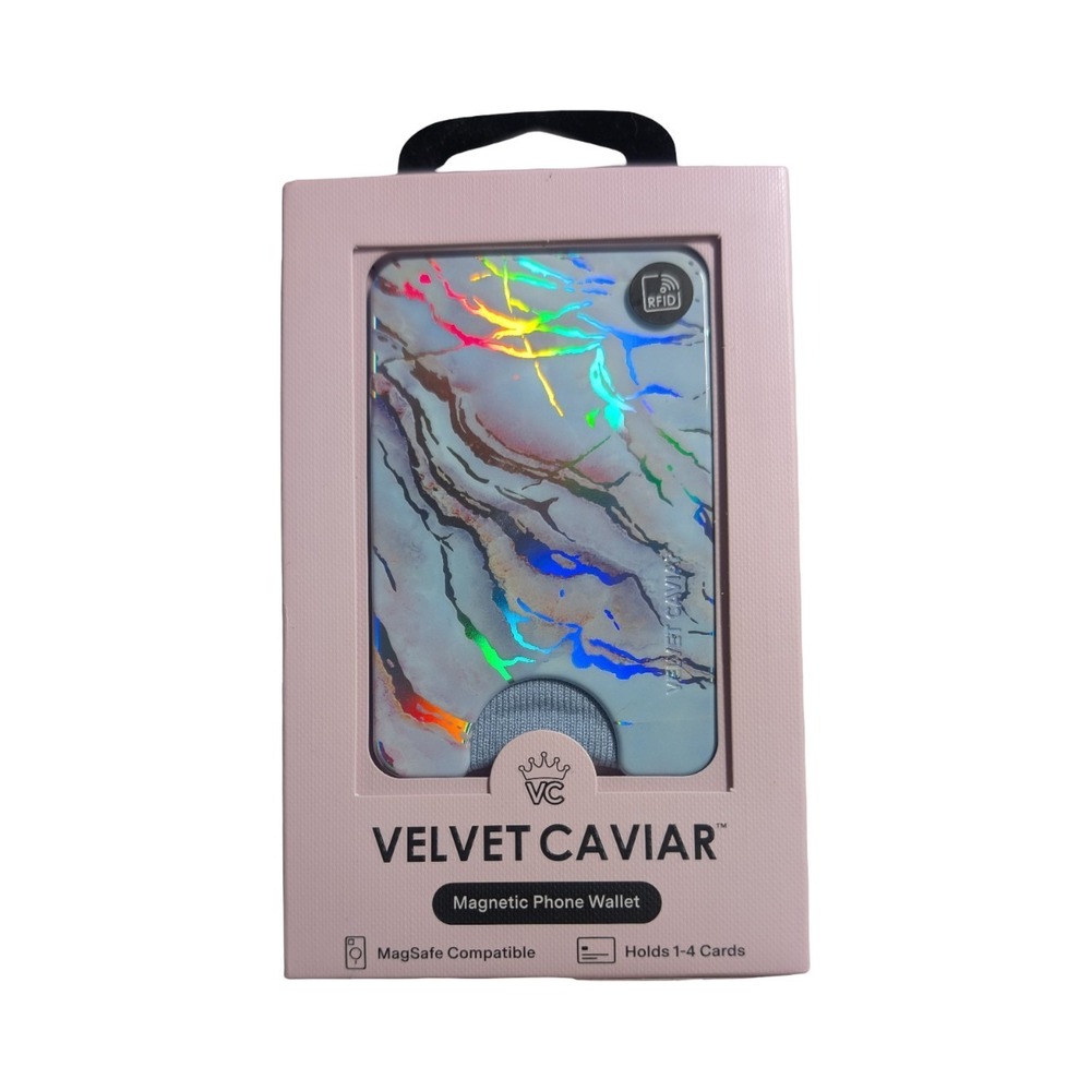 W8-N VELVET‎ CAVIAR - Magnetic Phone Wallet - RFID Protection - Holo Moonstone